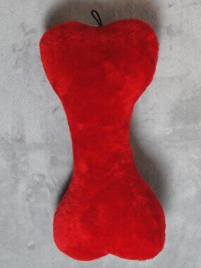 Zanies Mega Plush Bone Stuffed Dog Toy 16" Large Red 2 Internal Squeakers NWT!